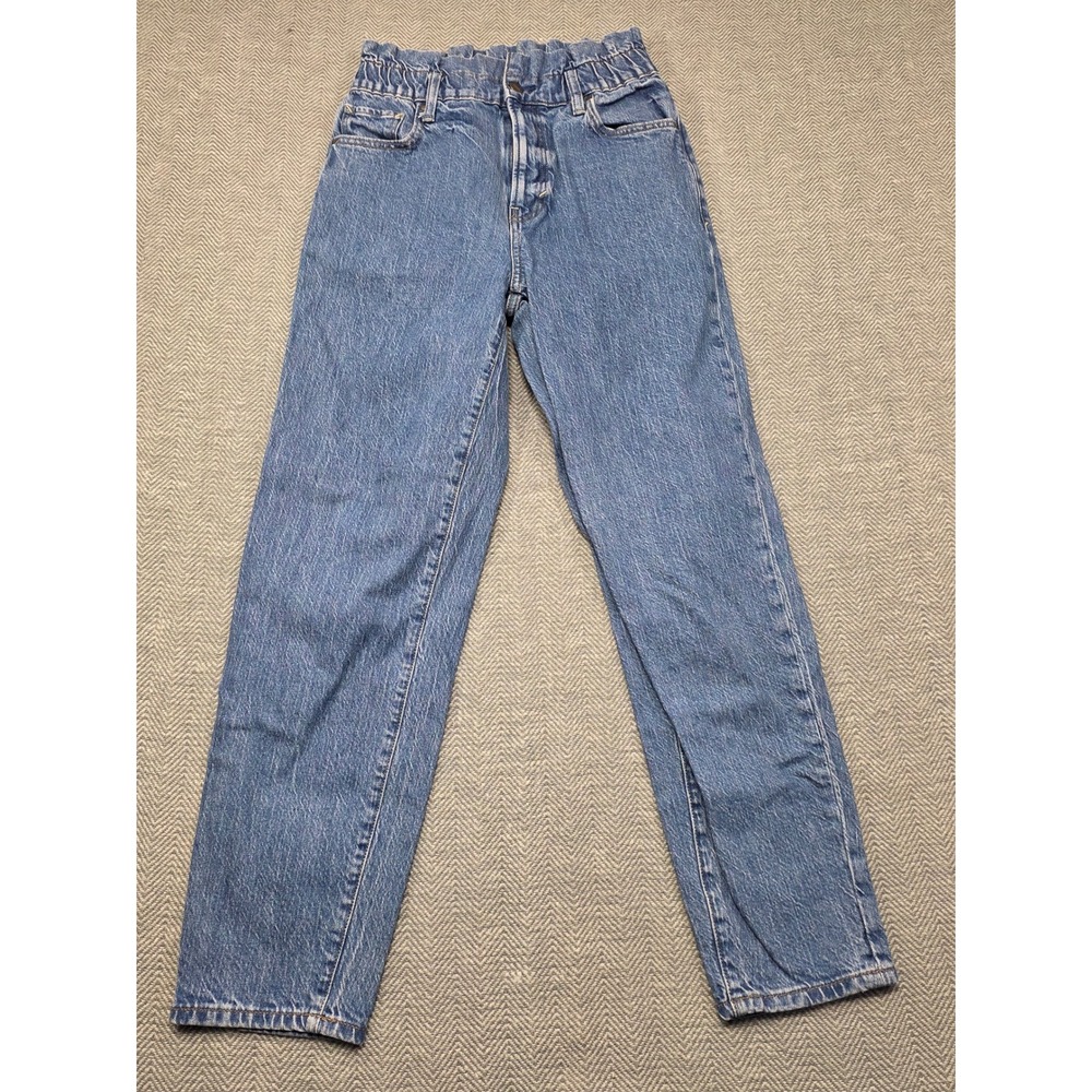a.n.a a new approach High Rise Paperbag Mom Jeans Medium‎ Wash Blue Size 2